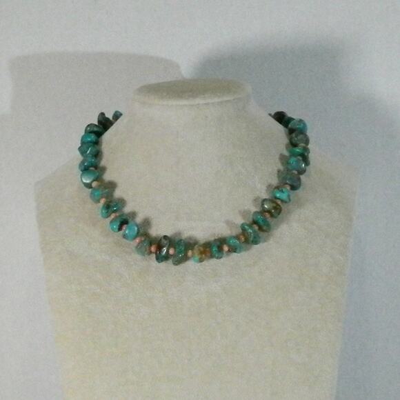 Repurposed Restrung Old Pawn Nugget Necklace w/contemp findings - Picture 1 of 7